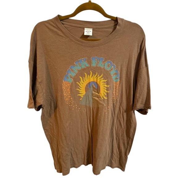 American Eagle Oversized Brown Pink Floyd Graphic T-Shirt - Picture 1 of 6